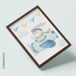 قیمت و خرید آنلاین تابلو دکوراتیو کودکانه طرح خرگوش خلبان Decorative Kids Wall Art – Pilot Bunny Design